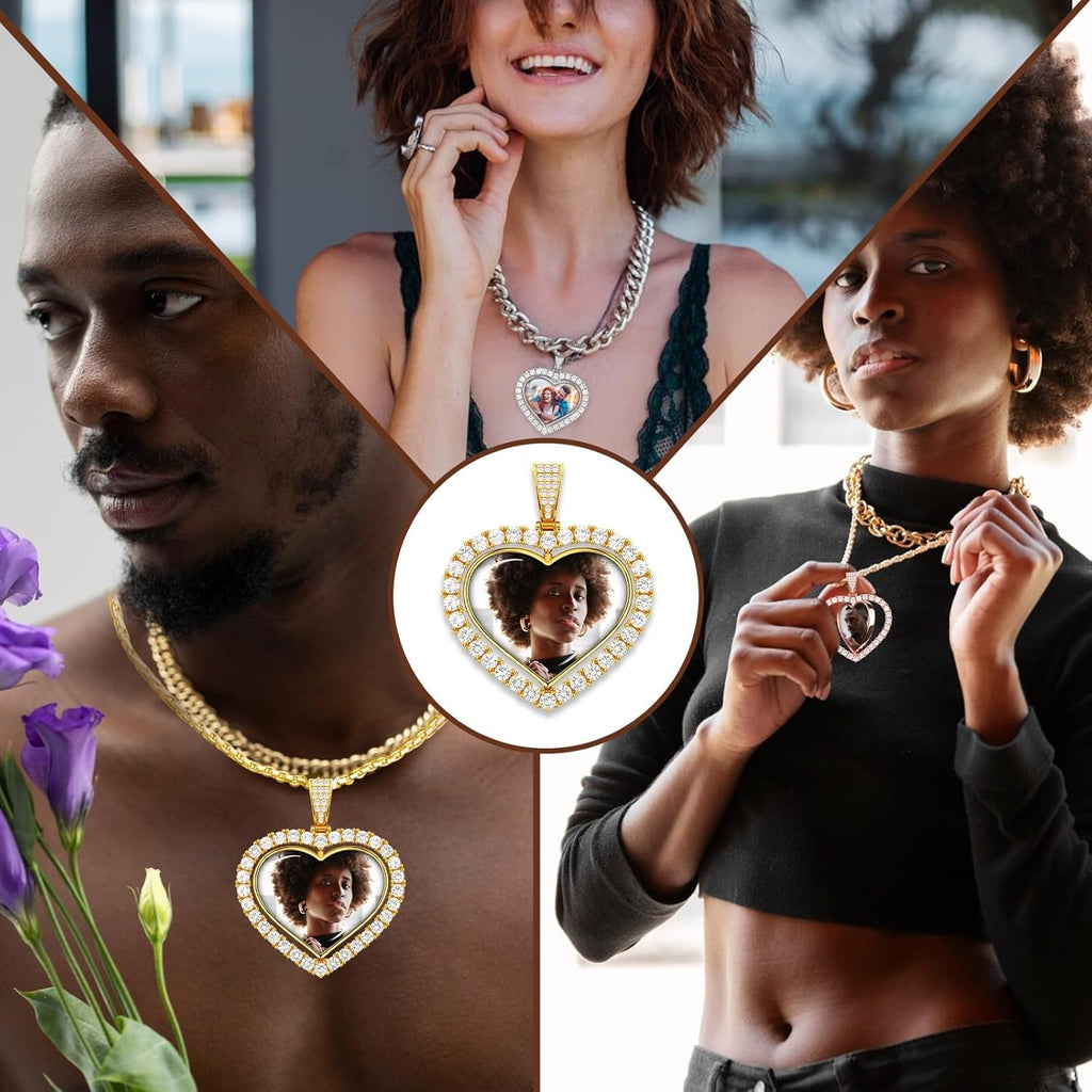 925 sterling silver Custom Projection Necklace¨CMemorial Necklace with Picture Inside, Ideal Gift Jewelry with Gift Box for Anniversaries, and Special Occasions