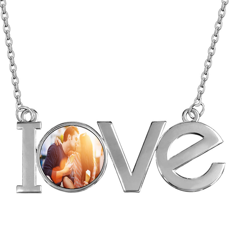 Brass Heart Locket Necklace with Couples Photos For Women